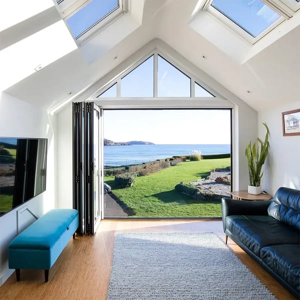 Internal view out of larger dormer out towards beach
