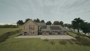 external view of a cgi render of a new build detached home