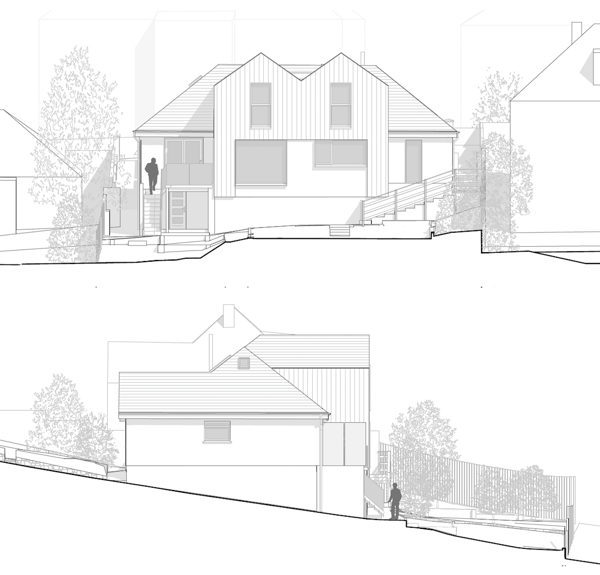 side elevations of home renovation
