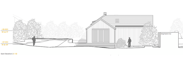 greyscale elevation of home renovation in cornwall