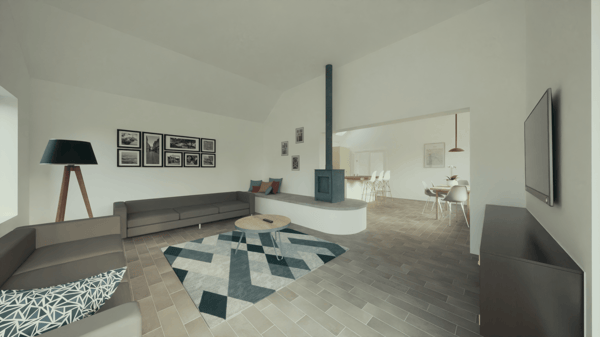 cgi render of internal open plan layout