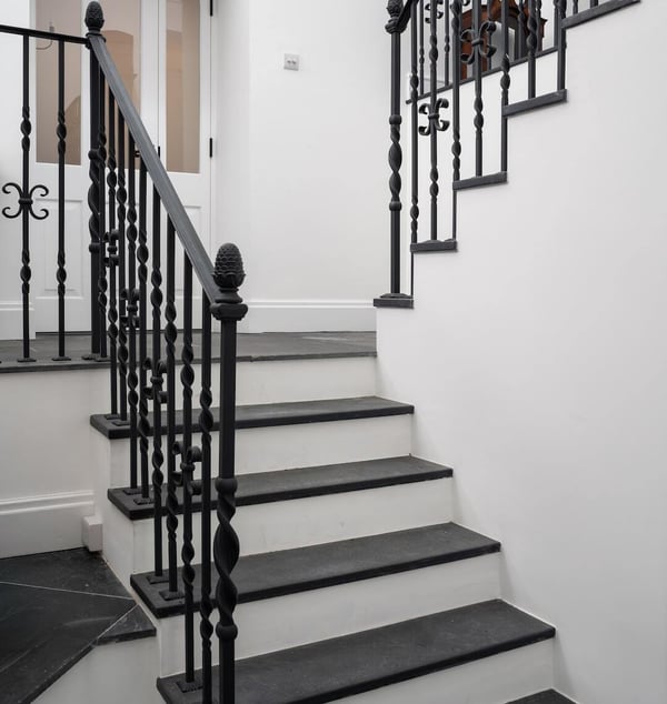entrance stair with slate and metal