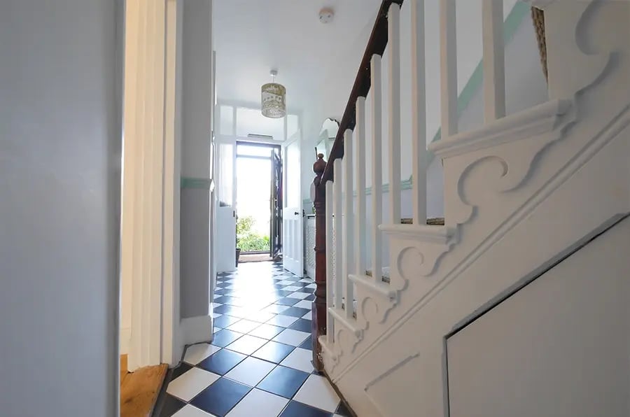 Victoria house hallway looking towards front door