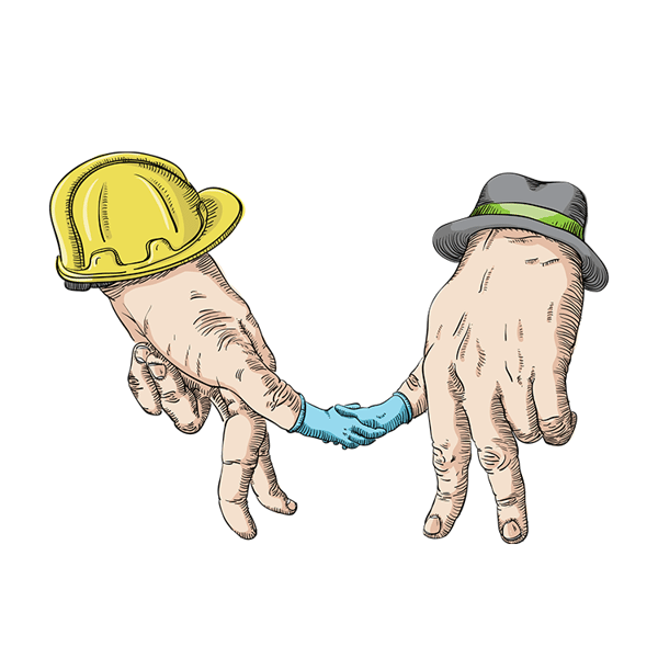 marraums illustration of two hands shaking thumbs