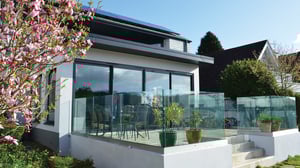glass guarding of decking at rear of house