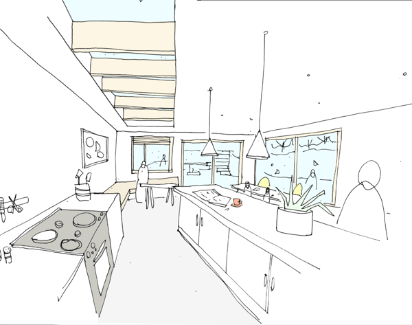 Internal sketch - rear extension