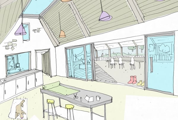 Marraum Architects_Barn conversation_Bodmin_Internal Sketch