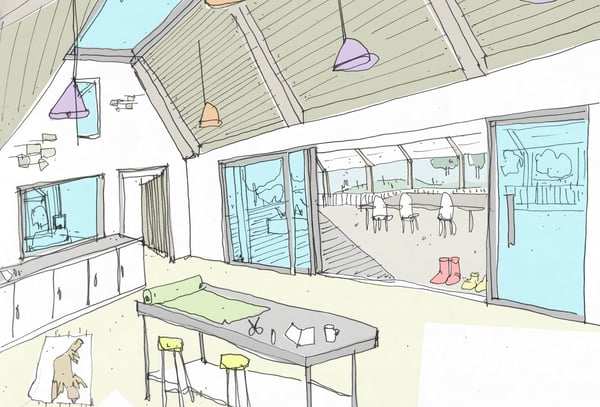 Marraum Architects_Barn conversation_Bodmin_Internal Sketch