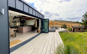 External image of large opened bifold doors