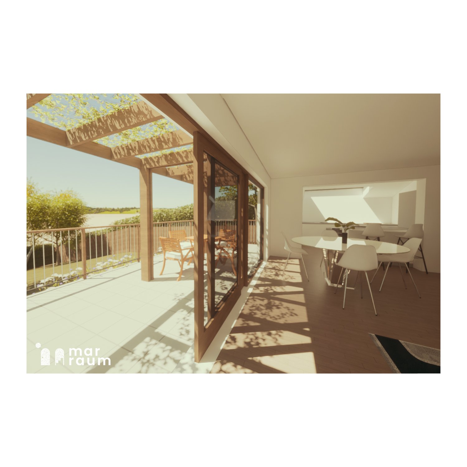 CGI large sliding door showing view of outside